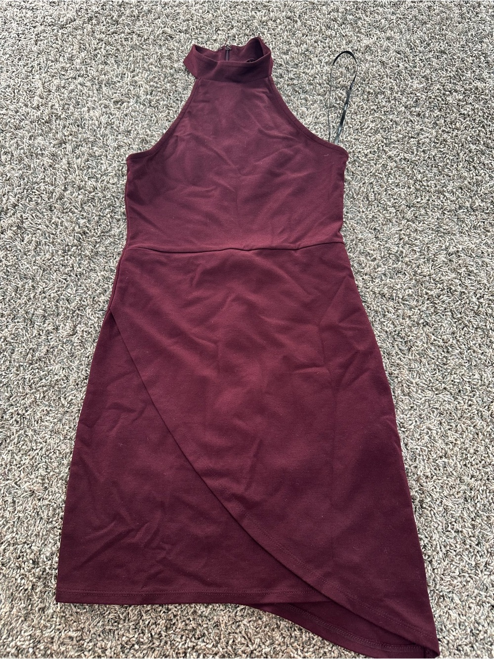 Forever 21 Burgundy High Neck Midi Dress